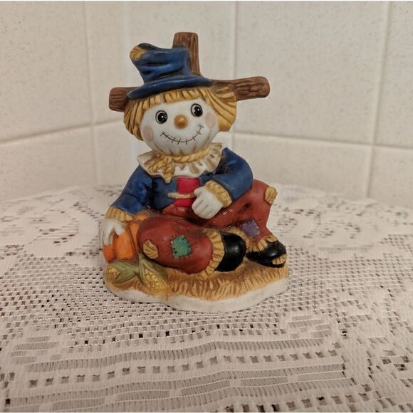 Vintage Home Interiors Scarecrow Figurine Fall Autumn Halloween - Picture 1 of 4